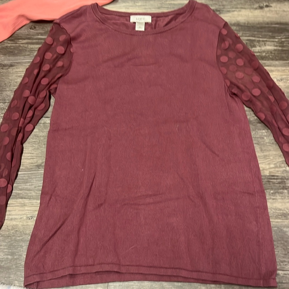 Loft Outlet pink mesh long sleek top